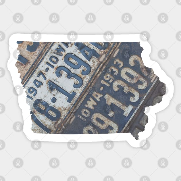 Vintage Iowa License Plates Iowa Sticker TeePublic